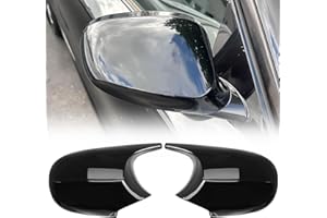 GEARMONSTER Auto Spiegelkappen, Rückspiegelgehäuse, Rückspiegelkappe Ersatz für Seitenspiegel Abdeckung Kompatibel mit BMW E81 E87 E90 E91 E92 E93 LCI 2009-2012, Glänzend Schwarz, 1 Paar