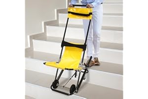SHIYINGE Ręczne krzesło schodowe, składane krzesło ewakuacyjne, składane, do ewakuacji medycznej, 4 kółka, wózek inwalidzki, ręczny, lekki, składany, do transportu