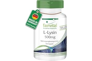 ‎FAIRVITAL Fairvital | L-Lysin 500mg Kapseln - HOCHDOSIERT - Essentielle Aminosäure - Lysin HCL - 100 Kapseln