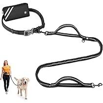 Guinzaglio Mani Libere Per Cani - Anti-tiro, Riflettente, Con Tasca, Per Corsa E Jogging - Foto 8