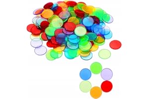 XKSOCT 100 transparente 8-farbige Bingo,Zähl-Chips Plastikmarkierer (mit einem Durchmesser von je 1,5cm)