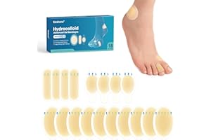 KIMIHOME Blíster hidrocoloidal para pies, 18 vendas de gel blíster para pies, blíster cuñas para talón, dedos de los pies, prevención de ampollas para viajes, vendas resistentes al agua (Variety Pack)