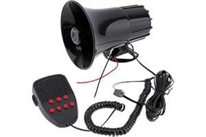 EPATHCHINA Laute 12 V-Sirene, für Pkw, Lieferwagen, Lkw, Motorräder, Boote, Warnalarm mit 150 dB und 100-W-Lautsprecher