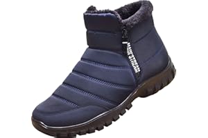 GILKUO Zapatos Invierno Hombre Botas de Nieve Forradas Botines con Cremallera