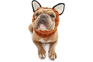Zoo Snoods Furry Fox Costume for Dogs, Medium - Warm No Flap Dog Happy Ears Stretchy Headband for Pets, Anxiety Dog Costume Outfit, Dog Jumper Medium, Party Hat Accessory, Dog Calming Hoodies, Cat