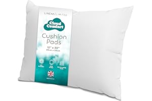 Linens Limited - Cushion Insert 30cm x 50cm, Made in the UK, Soft and Plump, Non-Allergenic Sofa Cushion Pad, Easy to Clean, Small Cushion Inner, Perfectly Fits Covers (White)