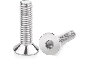 20Pcs M6 (6mm x 30mm) Hex Socket Countersunk Machine Screws, M6 Countersunk Bolts 30mm, Leryati Din7991 A2-Stainless Steel Hexs Countersunks Screws - Countersunks Hexs Bolts