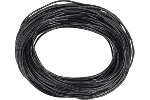 PH PandaHall 1 Roll 1.5 mm Cowhide Round Leather Cords For Bracelet Neckacle Beading Jewellery Making 10 meter / 11 Yard Black
