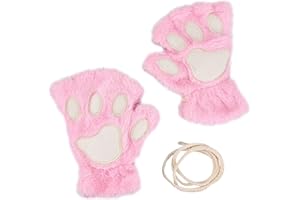 Niktule Guanti per Artigli di Gatto - Guanti per Zampe Senza Dita - Guanti per Gatti di Peluche - Guanti per Guanti Senza Dita con di Gatto per Bambini e Donne