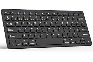 KBCASE Teclado Bluetooth, Teclado Inalámbrico Español para Tablet iPad/iOS/Android/Windows/iPad Pro/iPad Air/iPad Mini, Samsung,Lenovo,Huawei,iPhone y Otros Dispositivos Bluetooth