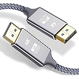 4K DisplayPort Kabel 2M,(4K@60Hz, 2K@165Hz) ALCLAP DP zu DP Kabel Aktualisiert Nylon Geflecht Ultra Highspeed Dp Kabel für PC