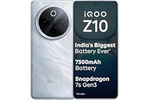 iQOO Z10 5G (Glacier Silver, 8GB RAM, 256GB Storage) | India's Biggest Ever 7300 mAh Battery | Snapdragon 7s Gen 3 Processor | Brightest Quad Curved AMOLED Display in The Segment