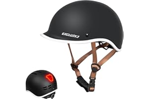 Exclusky Bike Helmet with USB Rechargeable Rear Light, Adult Cycle Helmet for Men Women, Adjustable Urban Commuter Helmet Bicycle Scooter Skateboard Helmet Size 56-61cm