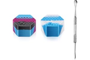 BMTick Contenitori in silicone a nido d'ape, 25 ml, inclusi spatola in metallo, confezione da 2