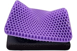 JARAGAR Gel Seat Cushion, Ergonomic Honeycomb Design Egg Seat Cushion for Back&Sciatica Pain Relief, Double Thick Long-Sitting Seat Cushion for Office Chair Desk, Car, Wheelchair, Road Trips