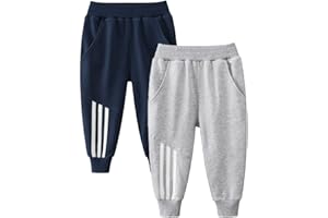 FAIRYRAIN 2er-Pack Unisex Kinder Jungen Mädchen Hose Jogginghose Sweathose Karikatur Drucken Elastische Freizeithose