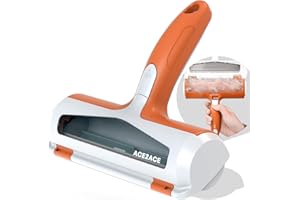 ACE2ACE Brosse Anti Poils Animaux Chat Chien, Brosse Ramasse Enlève Poils, Magique Réutilisable pour Poils, Rouleau à Poils d'animaux, Épilateur pour Canapé, Arbre à Chat, Voiture, lit, Tapis, Orange