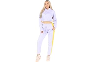 Bahob® Women’s Sportswear Set, 2 Pcs Women Tracksuit Hoodie Crop Top and Joggings Pants Leggings Yoga Gym Wear Tracksuits Activewear Set XS to XXL