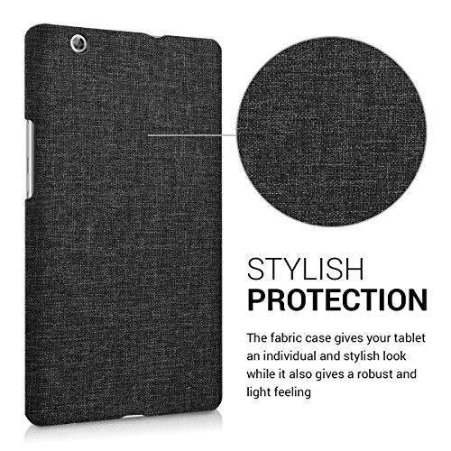 kwmobile Hardcase Stoff Hülle für Huawei MediaPad M3 8.4 – Cover Case in Stoff Design Dunkelgrau - 3