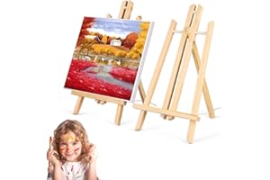 KATMERIO 2 cavalletti in legno, 23 x 40 cm, piccolo cavalletto in legno per immagini, supporto decorativo, pieghevole e salvaspazio, cavalletto da tavolo in legno, piccolo, cavalletto per bambini, per pittura,