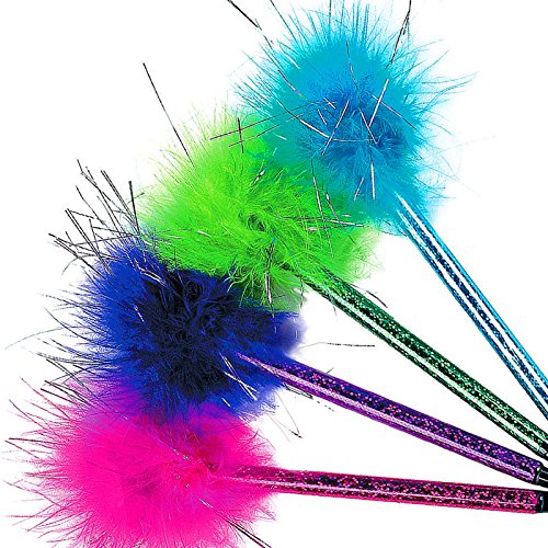 German Trendseller® – 4 x Kugelschreiber inkl. Glitter Weichen Puschel Federn ┃ Glitzer Stifte ┃ Das etwas andere Geschenk - 2