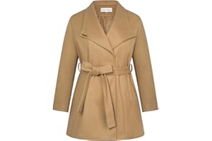 Hanna Nikole Cappotto da donna Con Cintura Cappotto Antivento Elegante e Caldo Cappotto Invernale