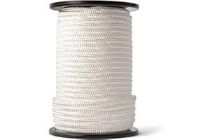 SNURO Corda di nylon (8mm, 50M, bianco) - Corda in poliammide intrecciata per qualsiasi applicazione - Resistente all'usura e robusta - Forza di rottura 1111kg
