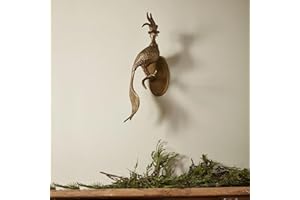 Gresonic 3D Head Wall Mount Ornament, Animal Heads for Wall Art Hanging Sculptures, Bronzed Resin Decorations for Home (bird head)