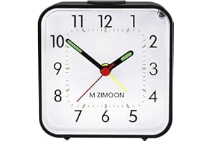 m zimoon Sveglia al Quarzo Analogica, Sveglia Analogico Classico con Funzione Snooze e Luce, Sveglia Analogica Senza Ticchettio, Nero