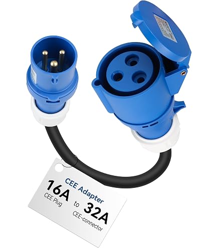 PCE Adattatore Diritto 16A 230V Blu - Presa Di Terra Francese/Belga, IP44 - 4