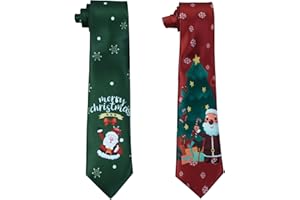 UDEWO Christmas Ties, Novelty Xmas Ties Santa Claus Tie Mens Snowflake Tie Boys Necktie Festive Cheer Party Secret Mens Gift for Christmas Party, Fancy Dress Up, Secret Funny Gifts
