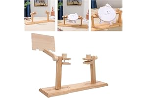 PEALOV Soporte para Bastidor De Bordado,Soporte para Bordado,Soporte para Punto De Cruz,Ajustable En Tamaño,Soporte para Cuadro De Madera Rotado para Suministros Artesanales De Punto De Cruz 44x12cm