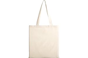 POLHIM® Niezadrukowane torby bawełniane 38x42 cm 220g/m2 - Wszechstronna, trwała torba bawełniana jako torebka i torba do noszenia. Przyjazna dla środowiska torba na każdą okazję. (Naturalny)