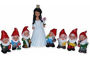‎RAKSO RAKSO Deko Figur Schneewittchen H 40 cm und 7 Zwerge H 19-20 cm Gartenfiguren stehend als Satz