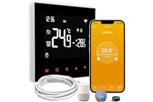 ‎AVATTO AVATTO Thermostat für Elektrische Fußbodenheizung Smart WiFi Thermostat Programmierbar Raumthermostat Unterstützen Alexa, Google Home Sprachsteuerung und Smart Life App Fernbedienung (2.4GHz-WiFi)