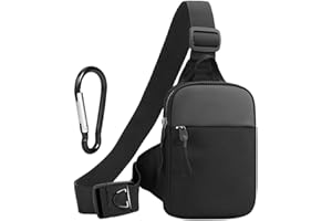 ZBHDEYG 1 męska torba na klatkę piersiową, 1 karabińczyk, torba crossbody, outdoorowa torba sportowa na telefon komórkowy, modna, wodoszczelna torba na ramię, torba na klatkę piersiową, nadaje się do