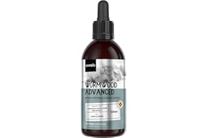 ANIMIGO Wormwood Advanced Liquid for Dogs & Cats - 120ml - Enriched with Wormwood & Black Cumin Seed Extract - Gentle Herbal Formula - Easy to Consume Drops - Mix in Water & Food