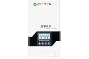MUST ENERGY 60A 12V/24V/36V/48V Controlador de Carga MPPT Regulador de Panel Solar con Pantalla LCD para baterías de Plomo-ácido y Litio