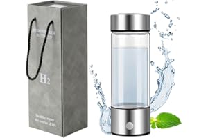 YOPOTIKA Hydrogen Water Bottle, Portable Hydrogen Water Generator, Hydrogen Water Ionizer Machine, Rechargeable Hydrogen Rich Water Glass Health Cup for Home Travel (Silver)