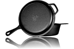 ‎GRILLSCHWEINE Grillschweine Cooker 2126-2 in 1 Cast Iron Multicooker: Cooking Pot and Frying Pan - Suitable for Grill, Electric Hob, Oven, Induction Hob, Gas Hob