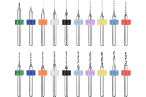 PATIKIL 20Pcs 0.1mm-2mm Micro Drill Bits Set Carbide Tungsten Steel 135° Mini Small Bits Print Circuit Board Drilling Tool for CNC Engraving Precision Machinery