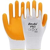 Beybi Pn3 Polyester &Ouml;rme Yarı Nitril Kaplı İş Eldiveni 10 Beden 12 &Ccedil;ift