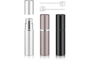 BELEVO Vaporisateur Parfum Voyage, 3 Pièces Flacon Parfum Vide 5ml Vaporisateur Rechargeable Echantillon Flacon Voyage Femmes et Hommes Atomiseur Spray Vide pour Poche, Sac à Main