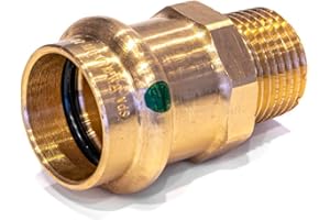 KNM TRADE Sanpress Raccordo di Transizione 28mm x 3/4" MM in Bronzo Rosso – Raccordo a Pressare per Acqua Potabile e Riscaldamento – SC-Contur – Certificato DVGW