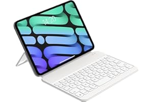 HOU Custodia per tastiera per iPad Mini 6 (8,3"), tastiera wireless Ultra Slim solo 210g, display di alimentazione, copertura protettiva magnetica Supporto iPad Mini 6a generazione 2021 - bianco