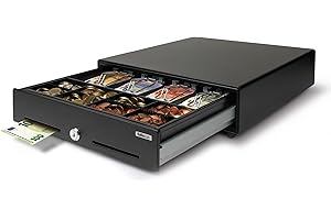 ‎SAFESCAN Safescan SD-3540 Standard-Duty Kassenschublade mit 4 Fächern für Banknoten und 8 für Münzen - Kassenlade mit RJ-12 Anschluss (z.B. Registrierkasse) - Solide Kassenschublade von 35 x 40,5 x 10,5 cm