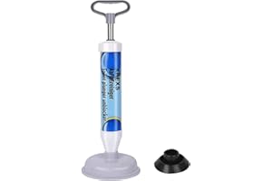 XREXS Toilet Plunger Sink Plunger, Powerful Drain Plunger with 2 Type Suction Cups, Plunger Toilet Unblocker, Sink Unblocker for Toilet, Bathtub, Shower, Sink (Blue)