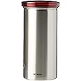 Brabantia Senseo Coffee Pod Storage Jar with Senseo Imprint with Matt Steel Fingerprint Proof Red Lid