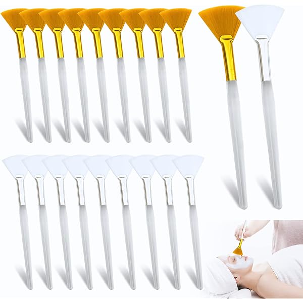10x Maskenpinsel Für Gesichtsbehandlung – Fächerpinsel Mit Kunststoffgriff, 15 Cm, Für Cremes, Seren, Schlammmasken