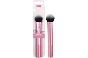 ‎REAL TECHNIQUES REAL TECHNIQUES Tapered Cheek Makeup Brush, For Blush, Highlighter, or Loose Powder, Soft Bristles, Precise Application, 1 Count, Pink